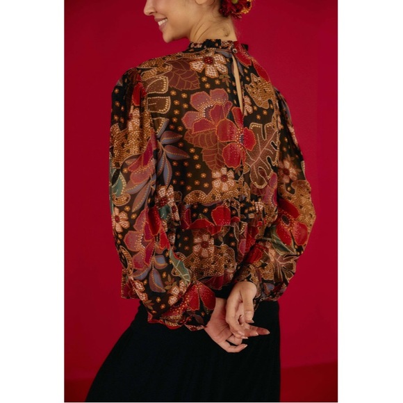 📌 ( Sold ) NWT FARM Flowered Leopards Blouse - Picture 3 of 4